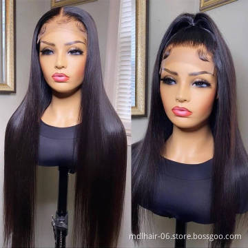 Indian Virgin Hair Straight Lace Wigs 100% Virgin Human Hair Cuticle Aligned Lace Closure Human Hair Wig